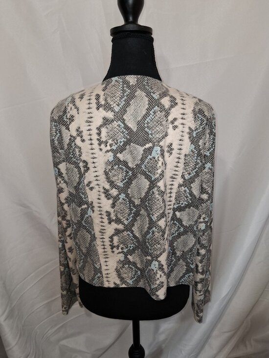 Joseph Ribkoff Snakeskin Print Open Front Cardigan Light Drape Jacket Sz 10 NEW - Picture 11 of 14